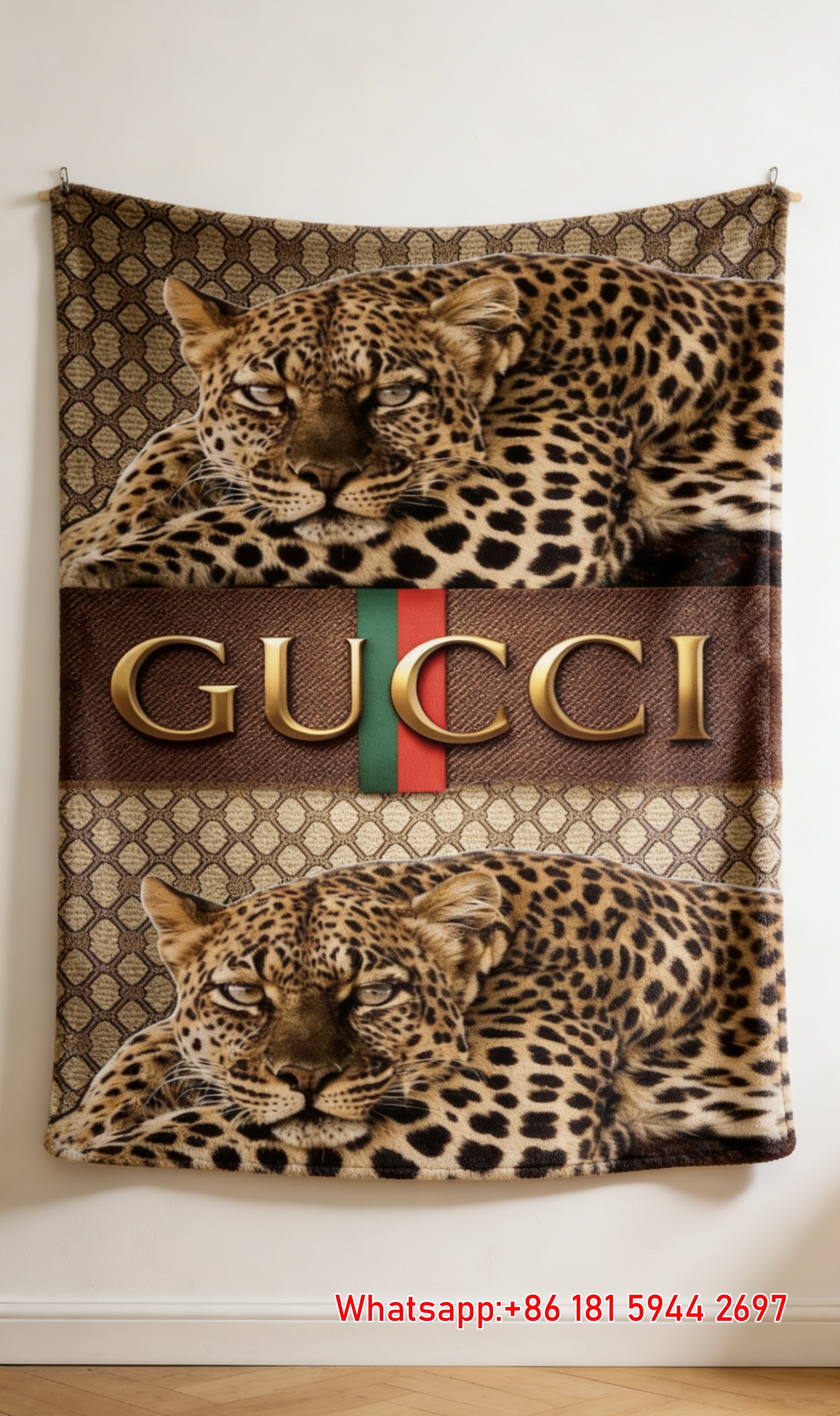 Gucci Twin Leopard Tapestry Gucci Symmetrical Wild Throw blankets IMG_2719